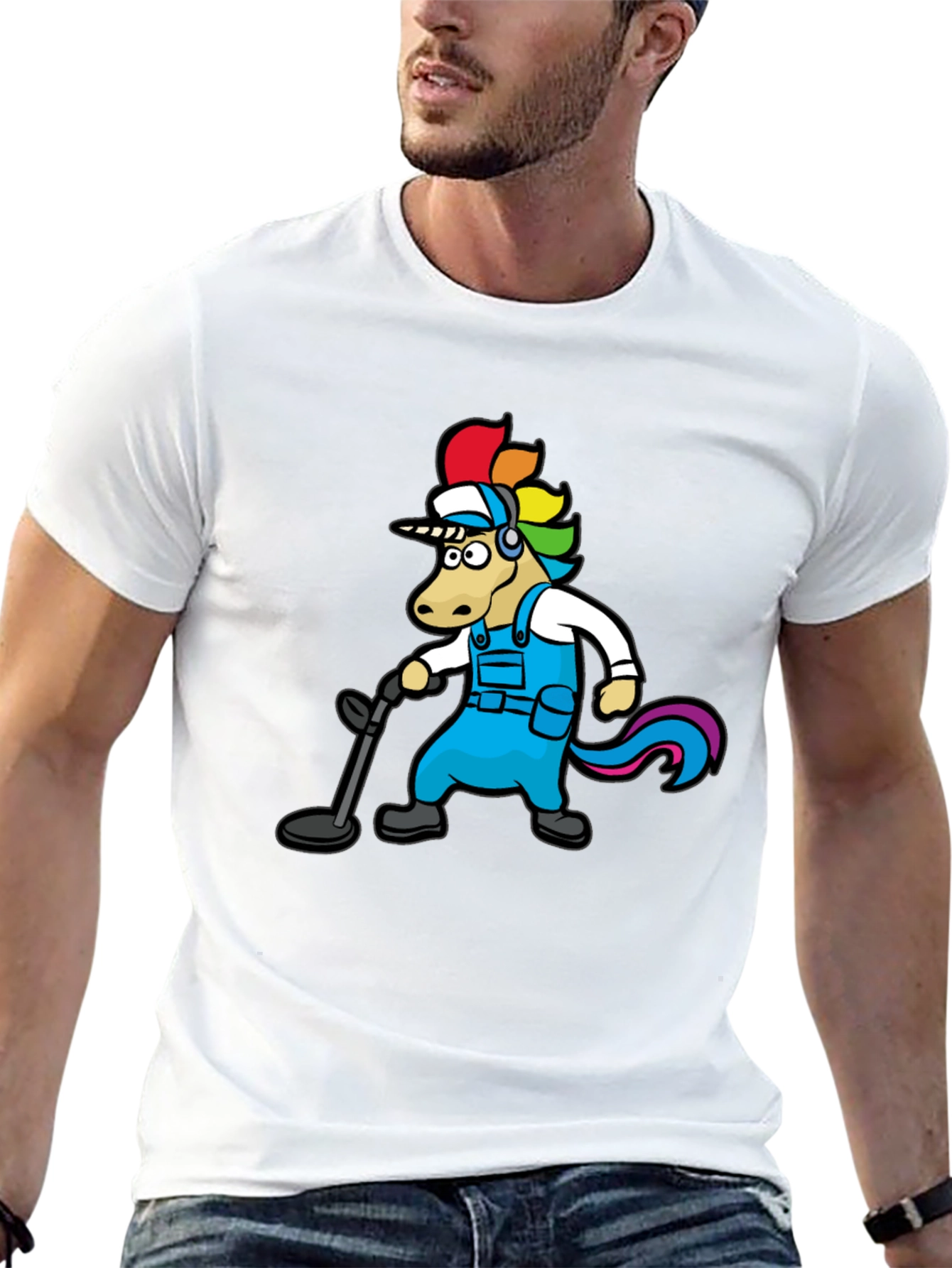 Unicorn Metal Detector Black T-Shirt