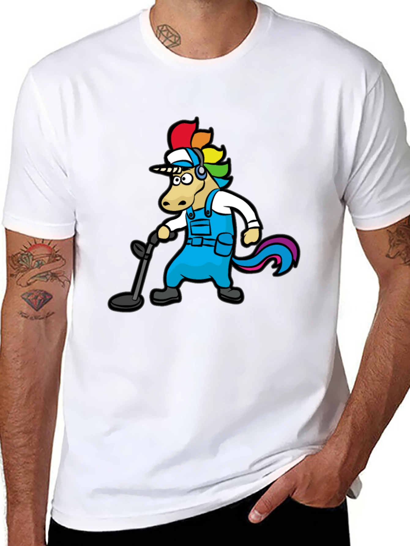 Unicorn Metal Detector Black T-Shirt