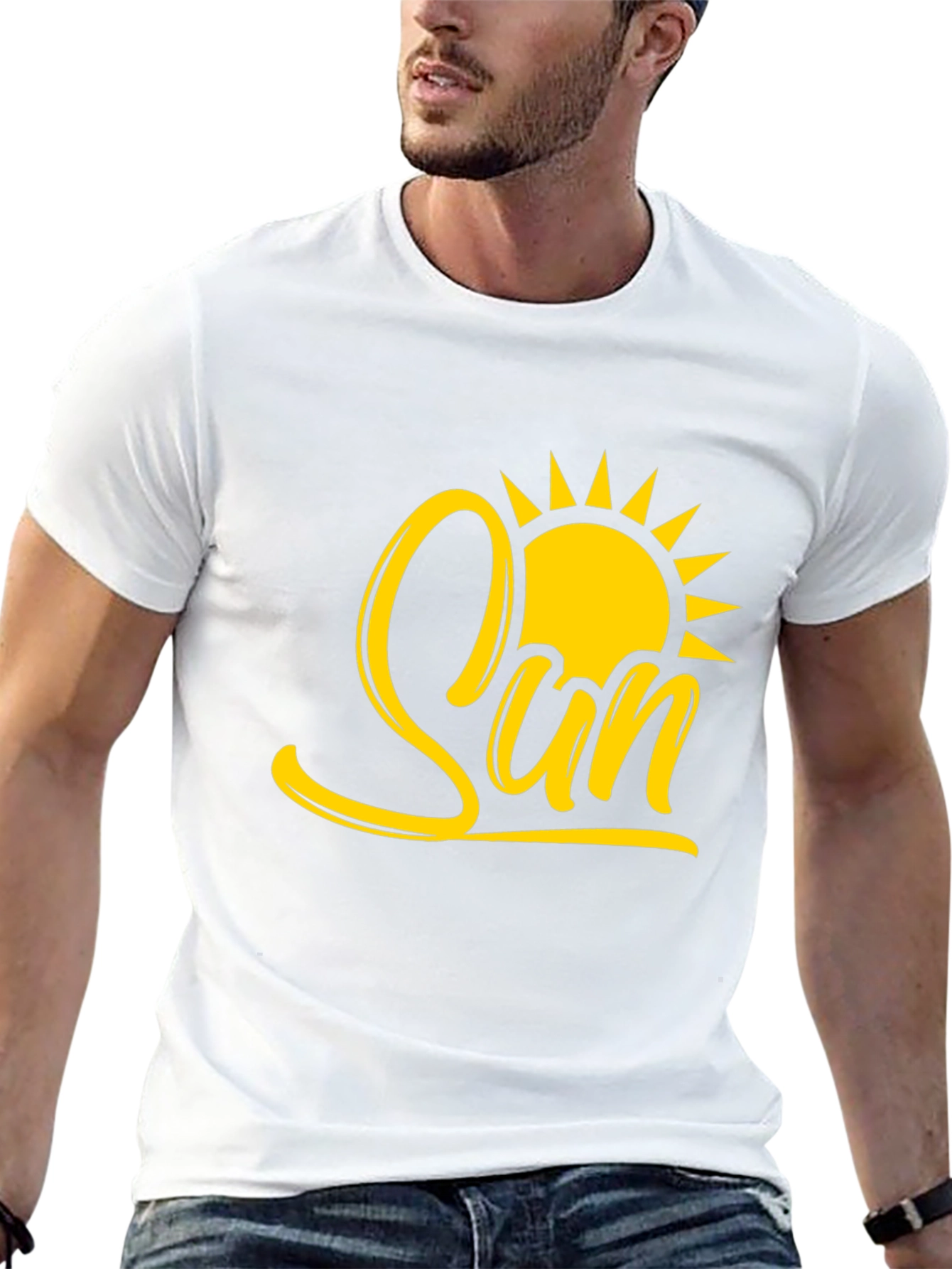 Sun Graphic Tee - Stylish Black Cotton T-Shirt
