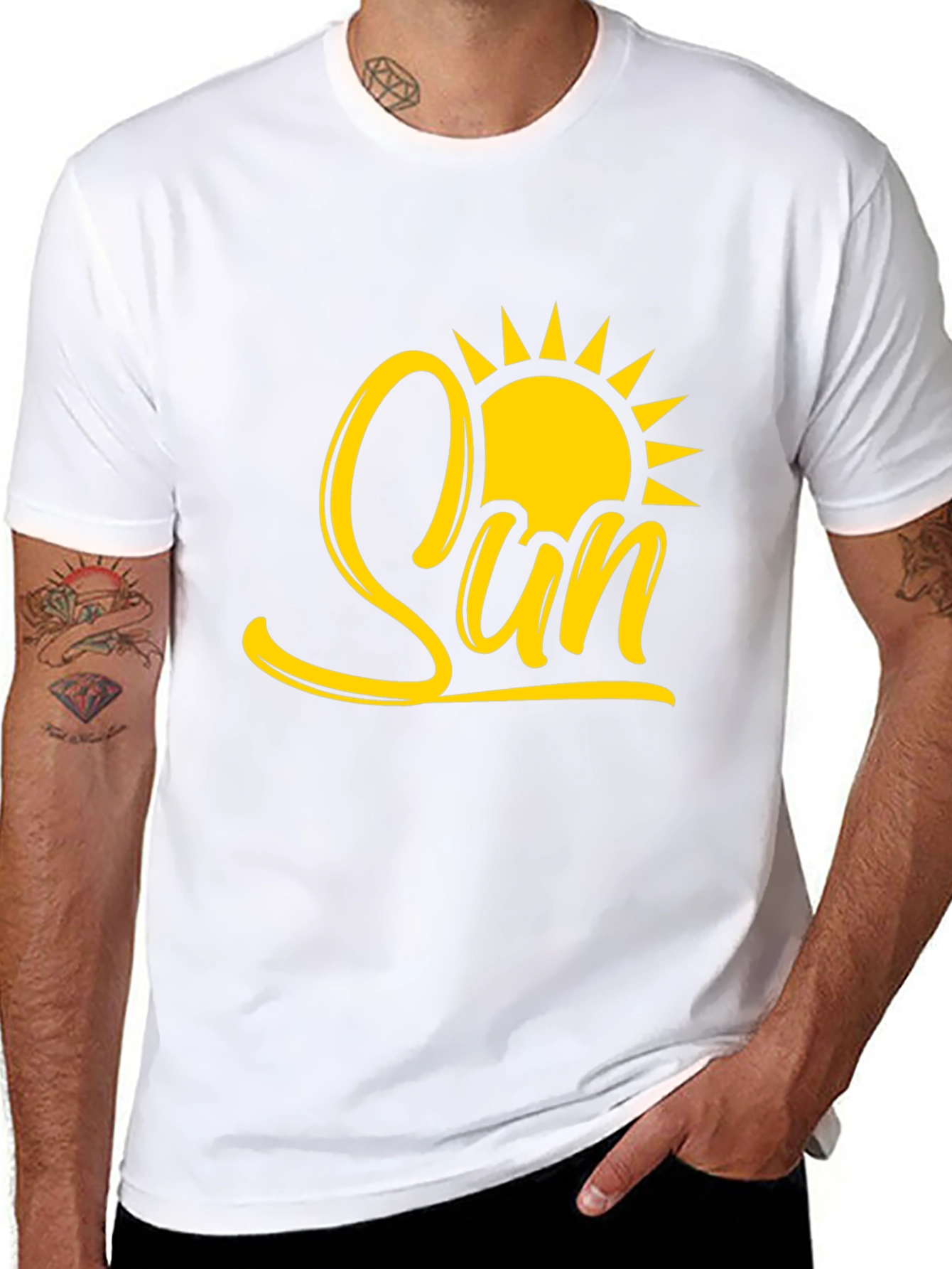 Sun Graphic Tee - Stylish Black Cotton T-Shirt