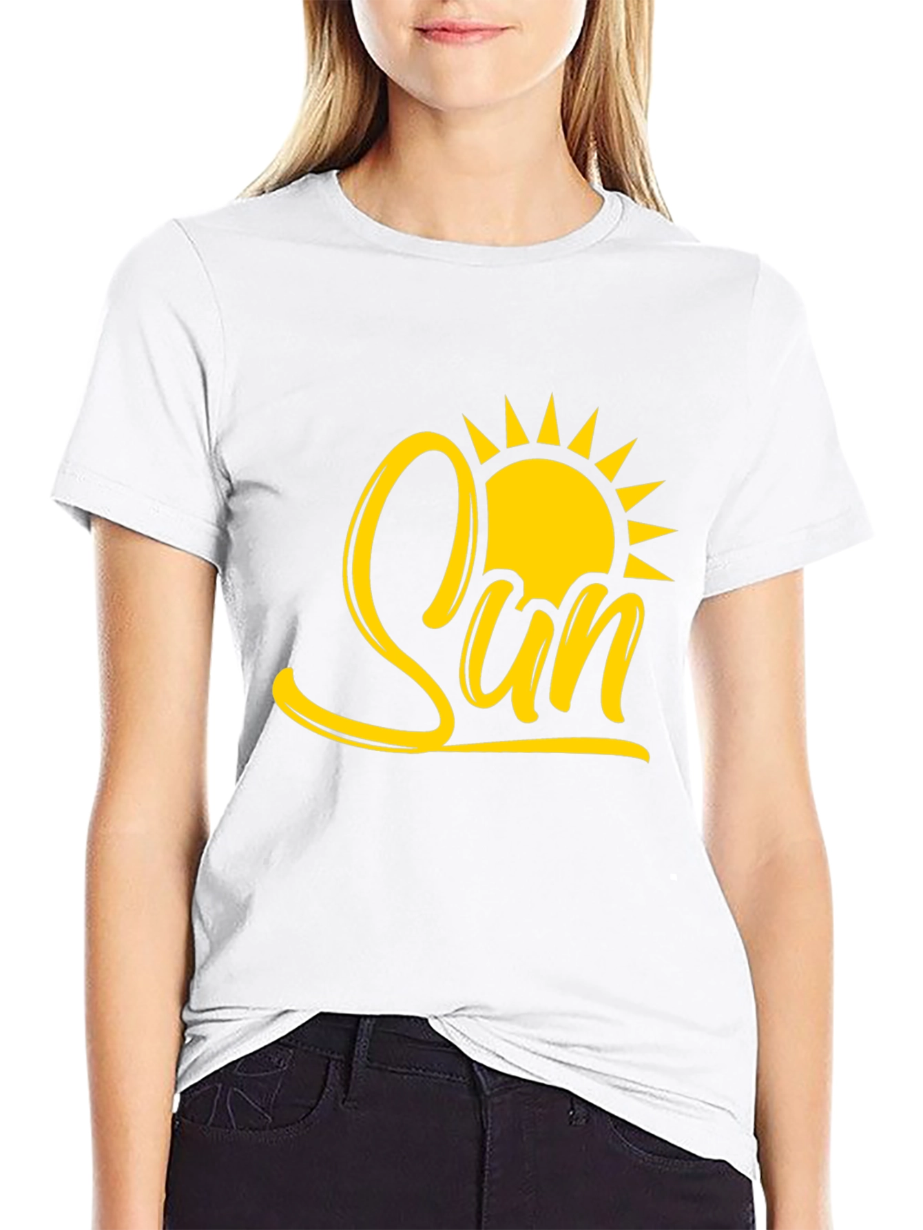 Sun Graphic Tee - Stylish Black Cotton T-Shirt