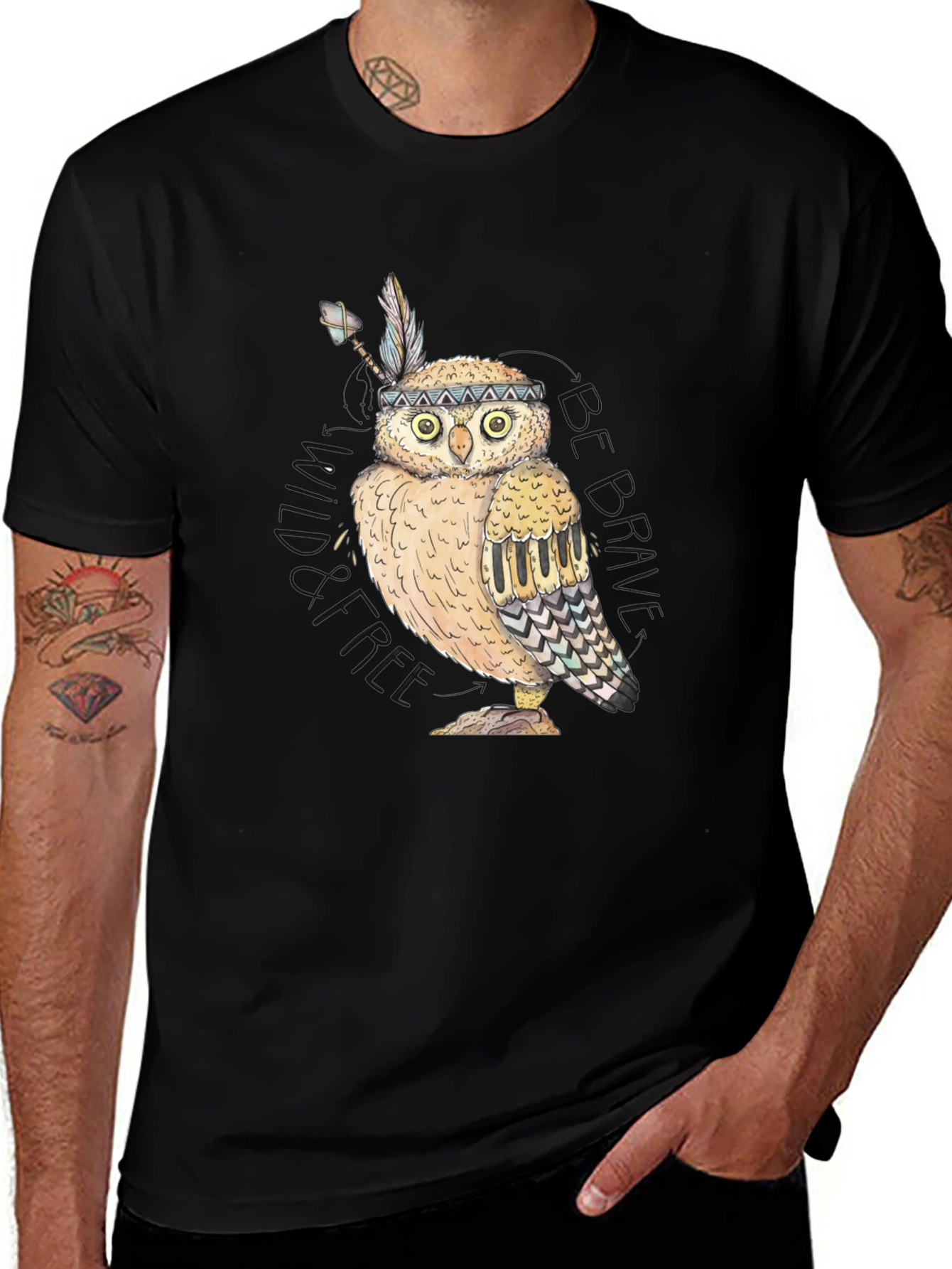 Owl Native American Style T-Shirt