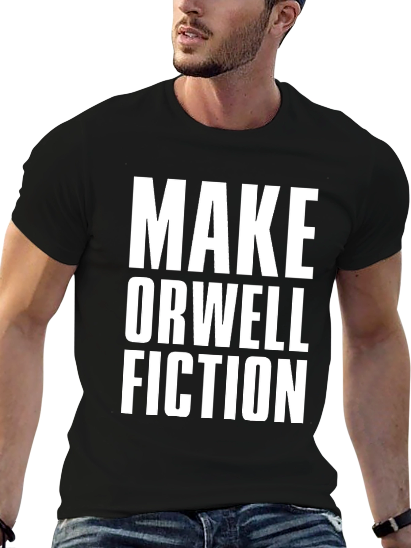 Make Orwell Fiction Black Graphic T-Shirt