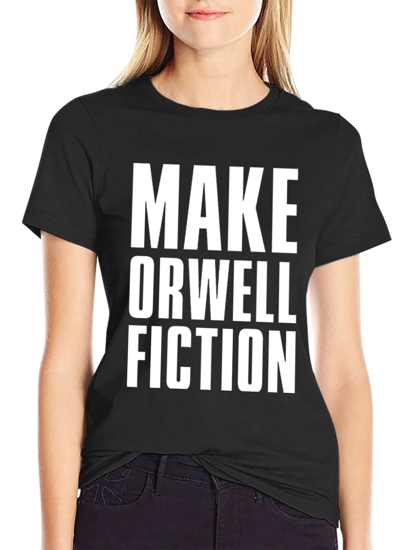 Make Orwell Fiction Black Graphic T-Shirt