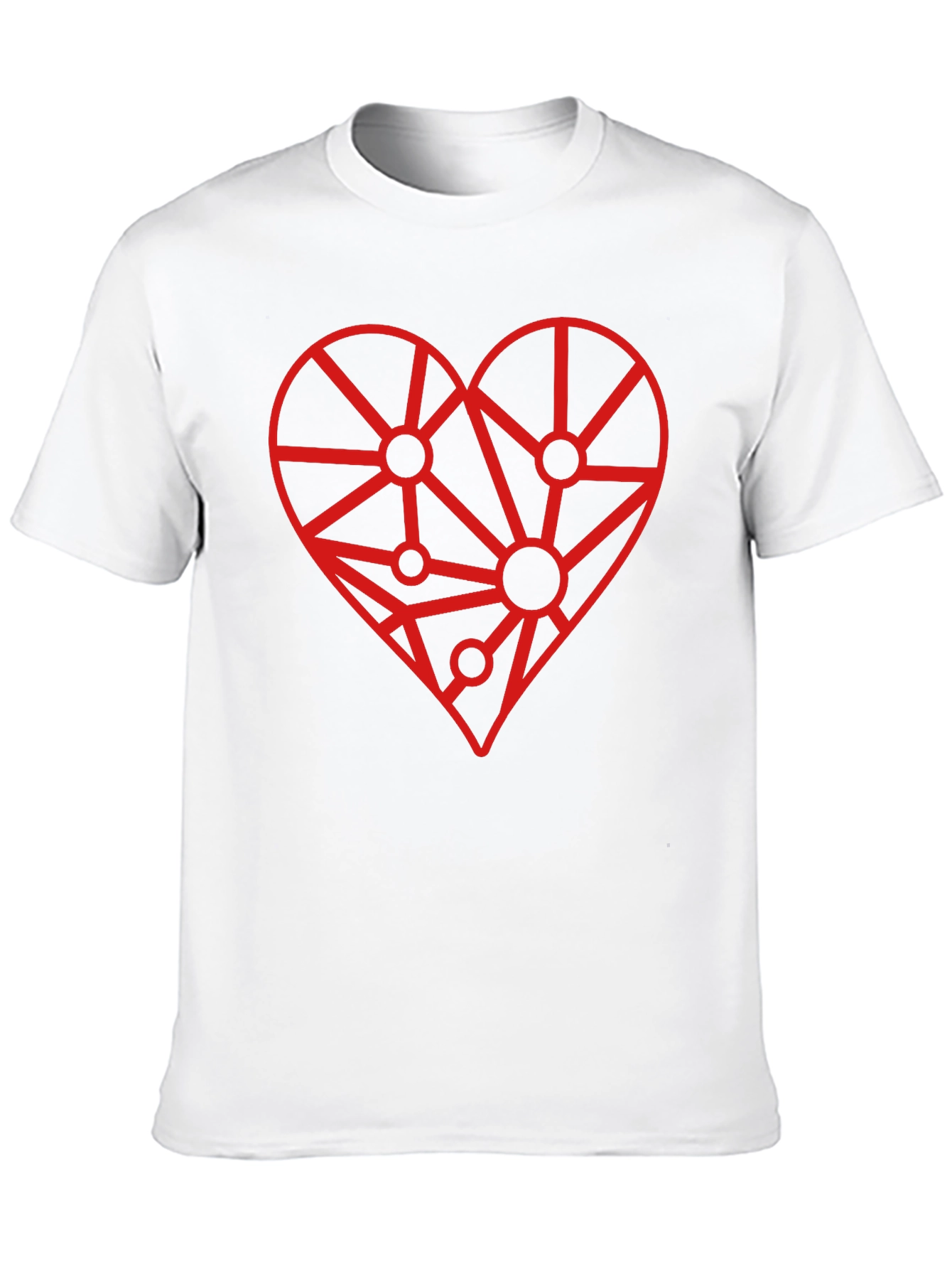 Geometric Heart Graphic Tee - Modern Love Design