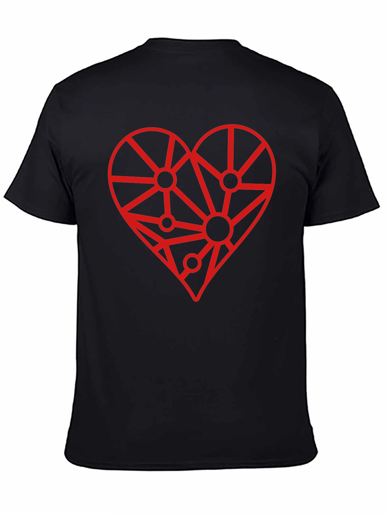 Geometric Heart Graphic Tee - Modern Love Design