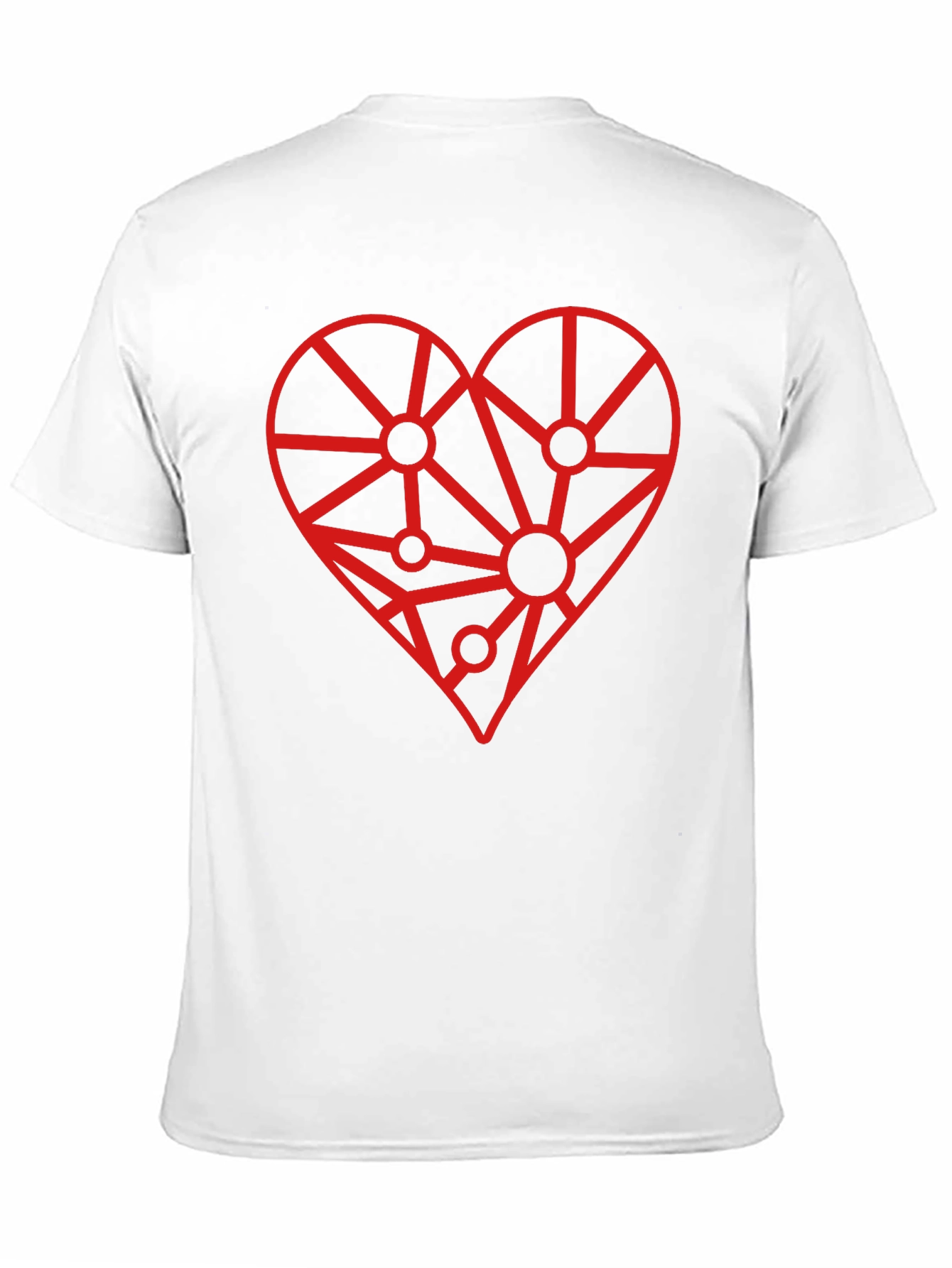 Geometric Heart Graphic Tee - Modern Love Design