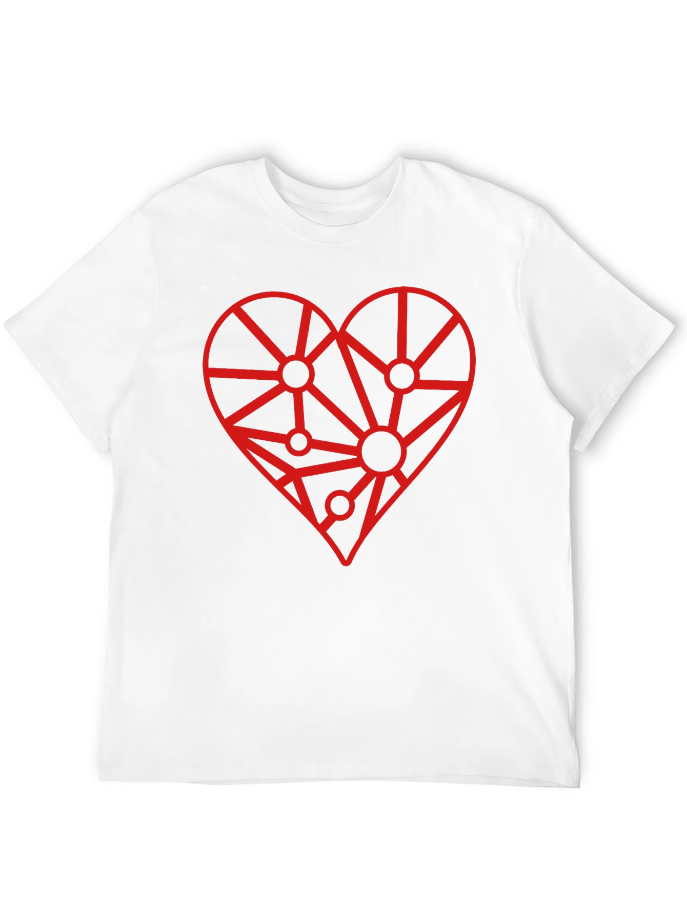 Geometric Heart Graphic Tee - Modern Love Design