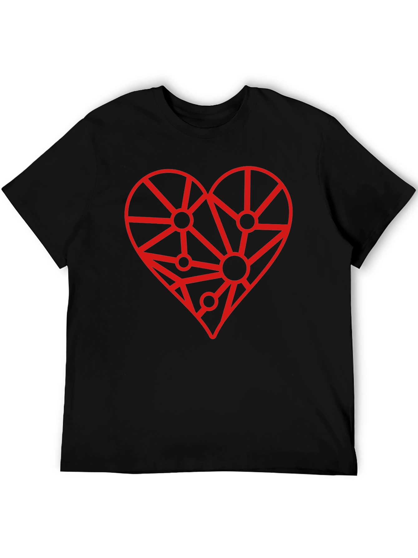 Geometric Heart Graphic Tee - Modern Love Design