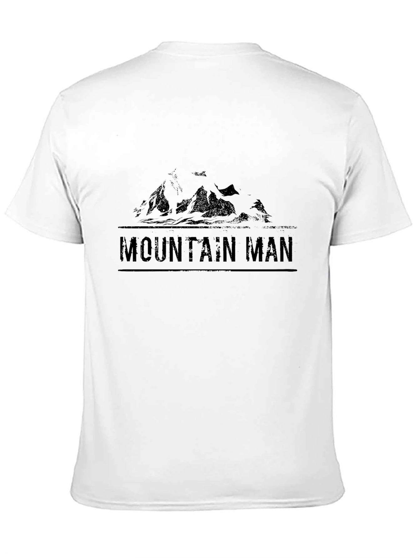 Mountain Man Graphic Tee - Black Crew Neck T-Shirt