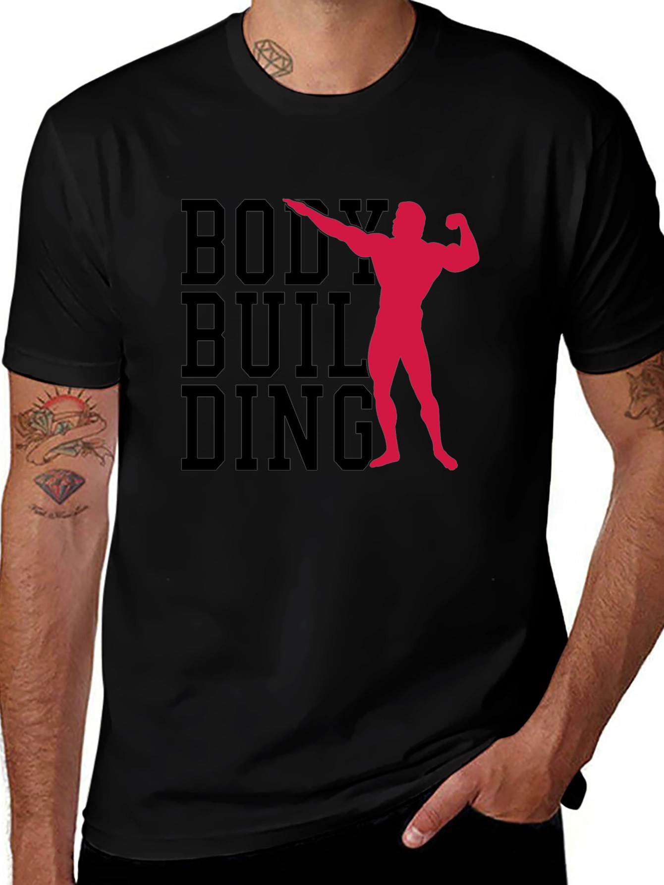 Bodybuilding Graphic Print T-Shirt