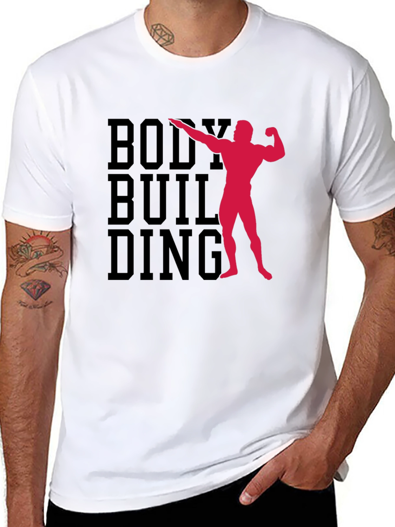 Bodybuilding Graphic Print T-Shirt
