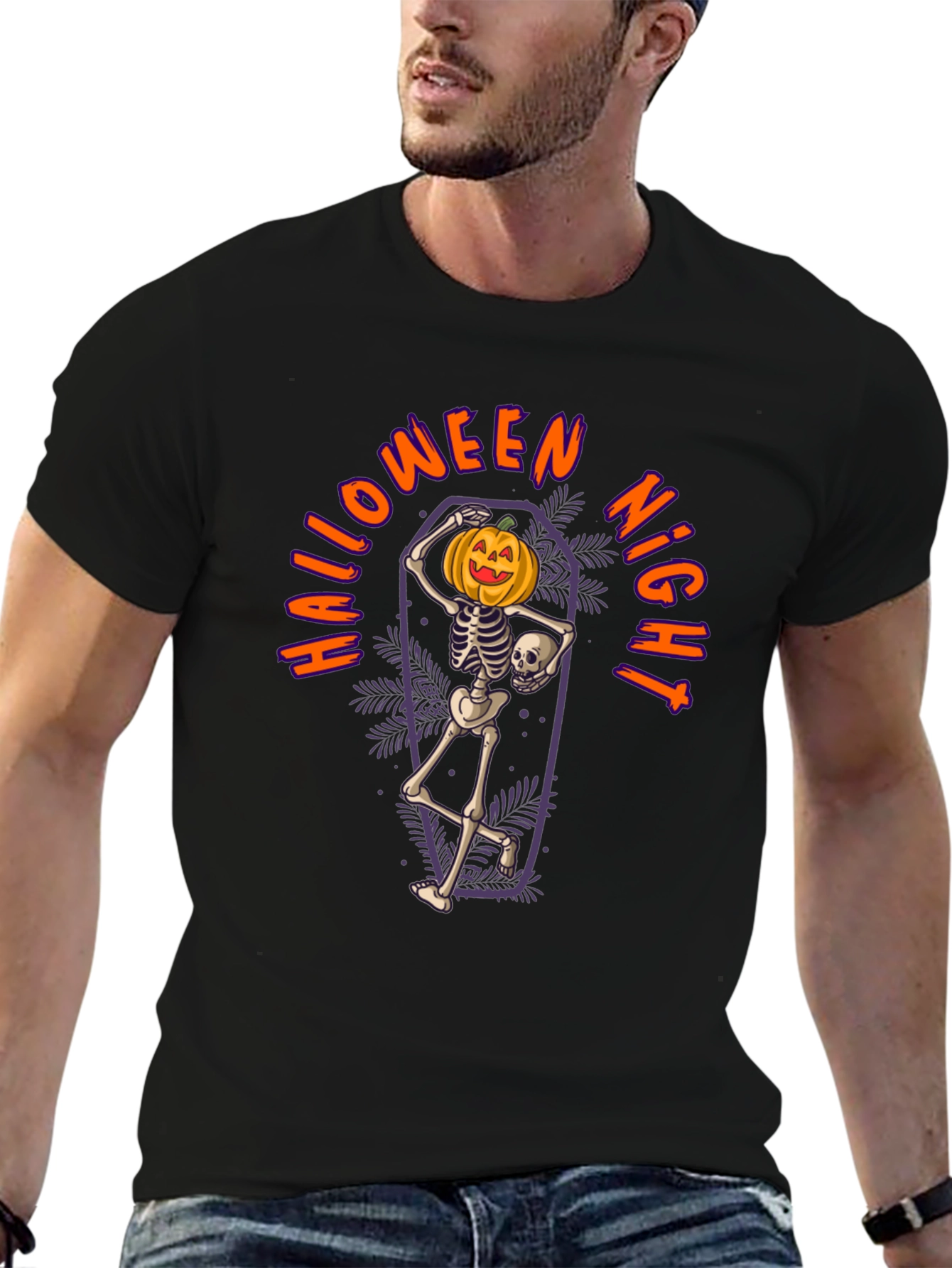 Halloween Night Skeleton Pumpkin T-Shirt