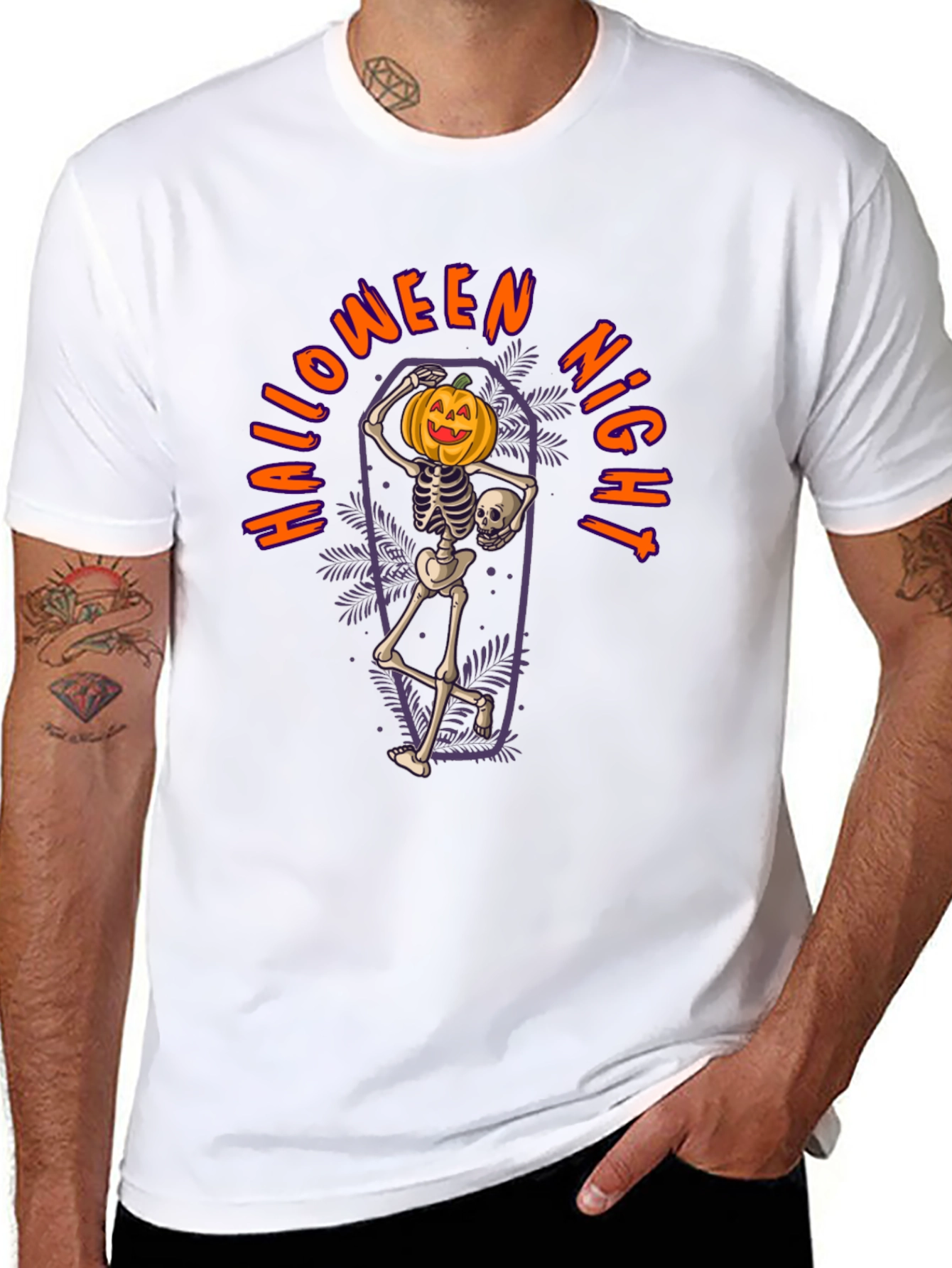 Halloween Night Skeleton Pumpkin T-Shirt