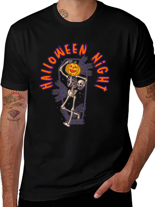 Halloween Night Skeleton Pumpkin T-Shirt