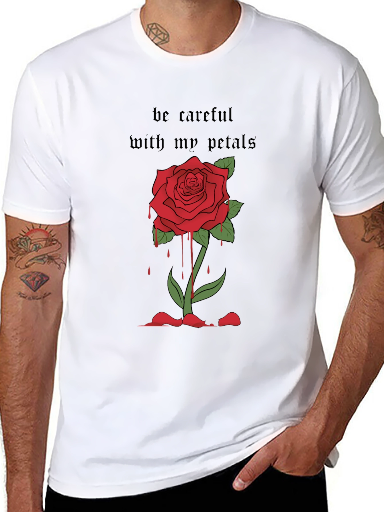 Rose Graphic Tee - Be Careful With My Petals