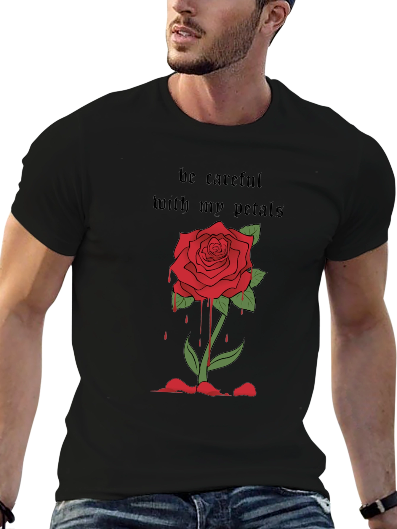 Rose Graphic Tee - Be Careful With My Petals