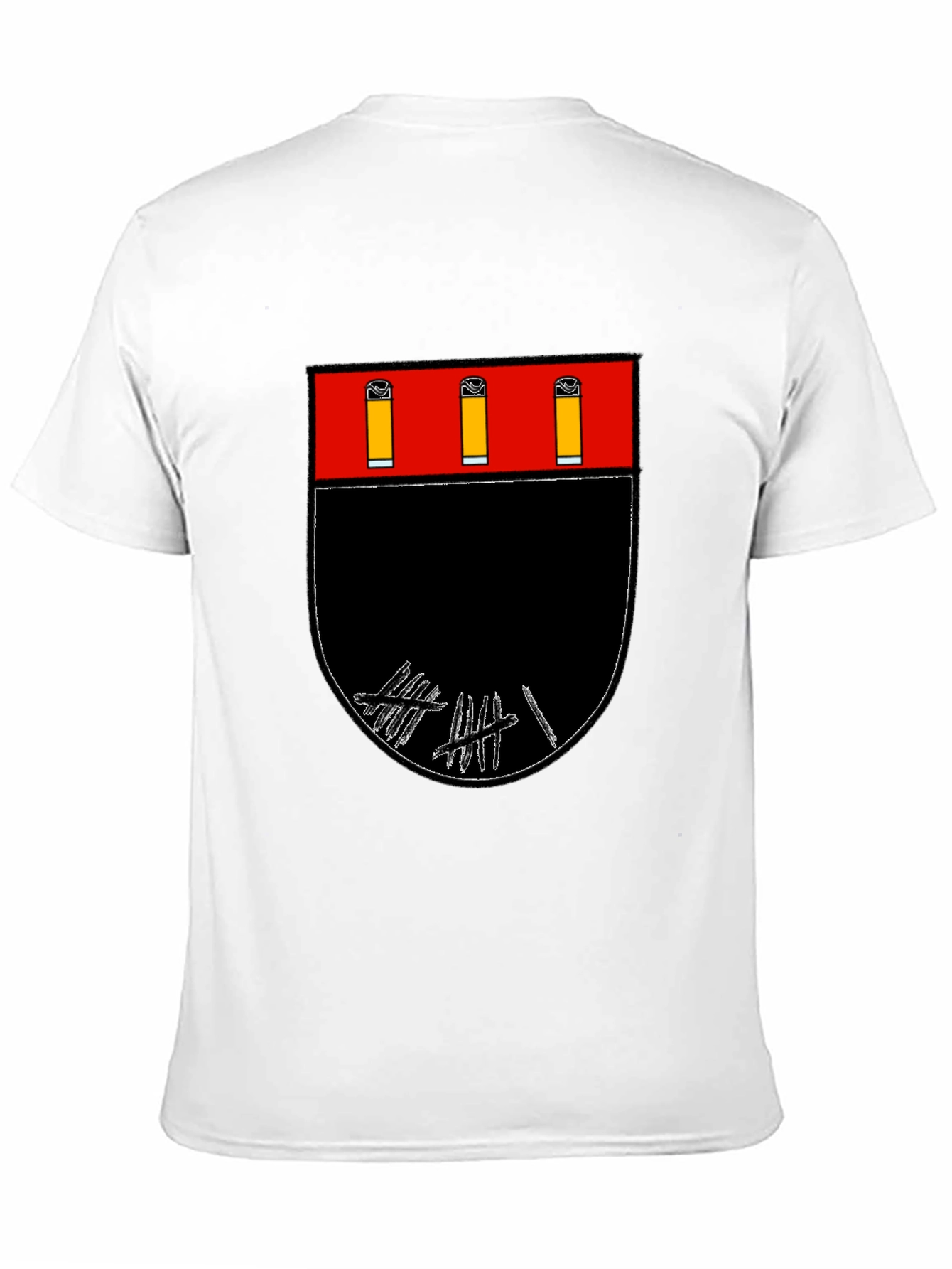 Graphic Tee: Abstract Crest Design Black T-Shirt