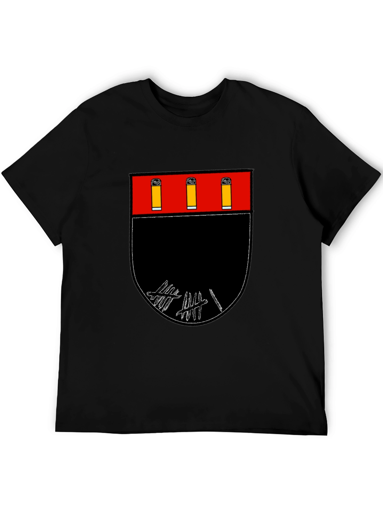Graphic Tee: Abstract Crest Design Black T-Shirt