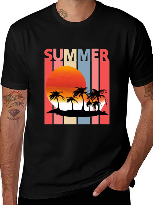 Retro Summer Sunset Palm Tree T-Shirt
