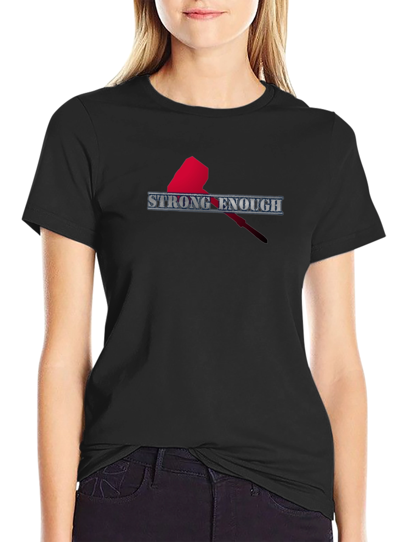 Strong Enough T-Shirt - Mens Black Graphic Tee