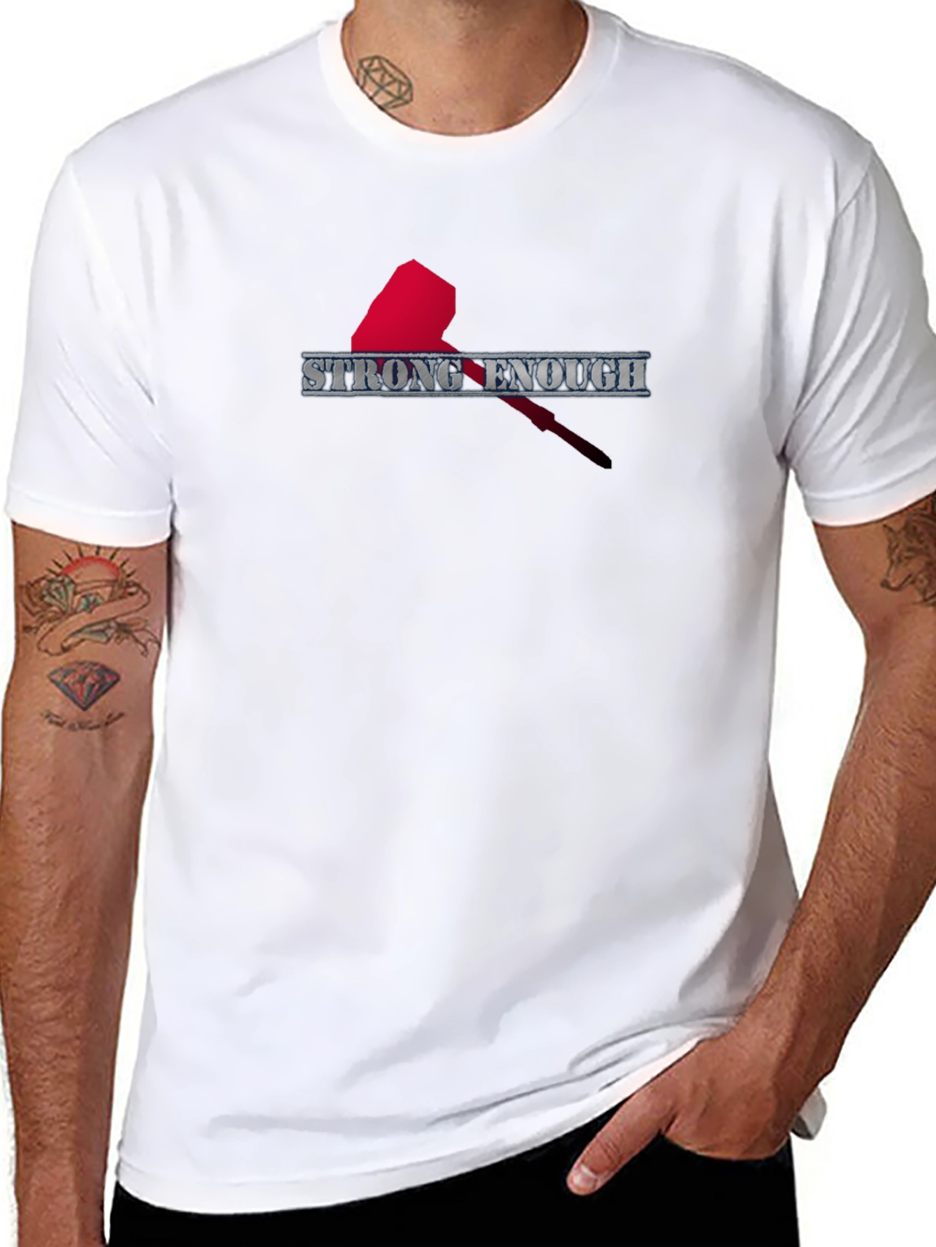 Strong Enough T-Shirt - Mens Black Graphic Tee