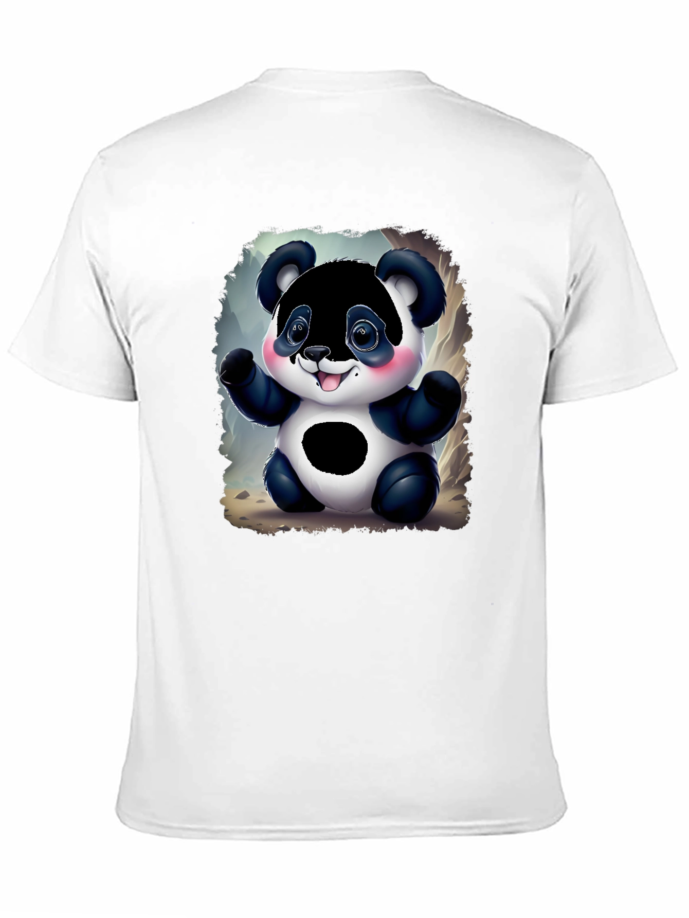 Cute Panda Bear Graphic Tee - Black Unisex Shirt