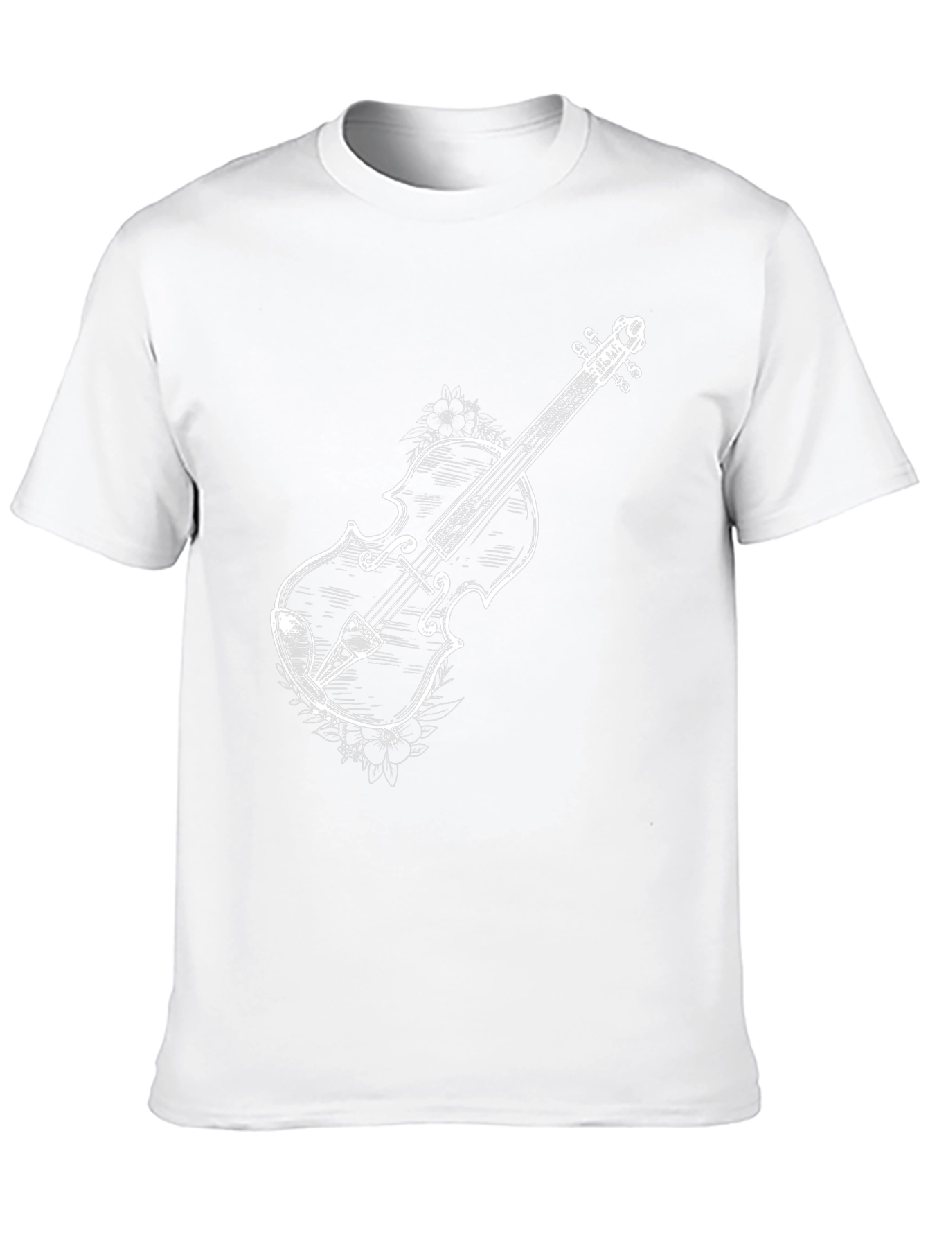 Mens Black T-Shirt with Violin Graphic