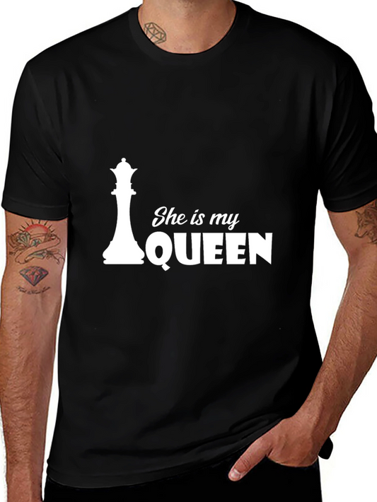 She Is My Queen T-Shirt - Chess Piece Design