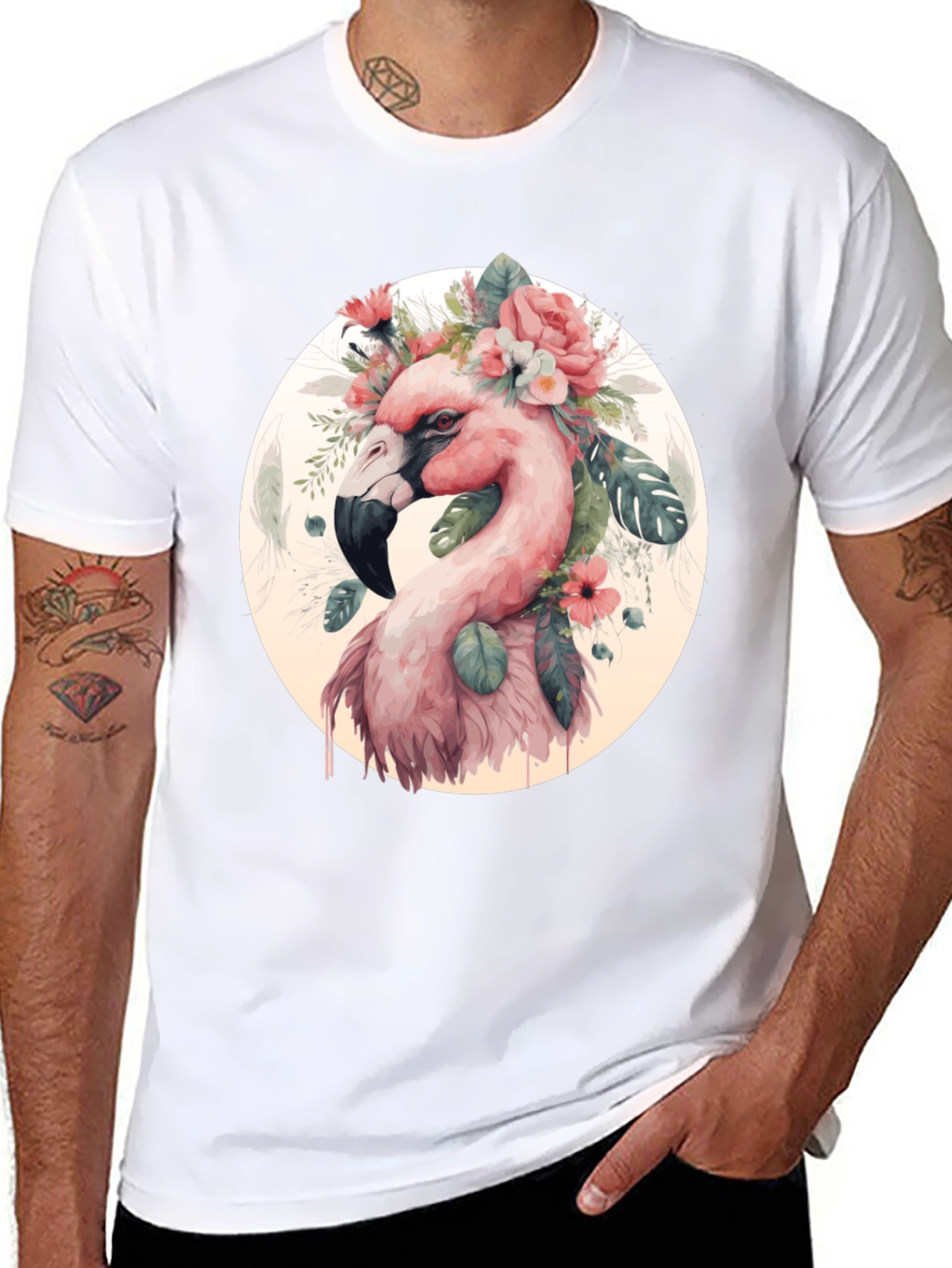 Floral Flamingo Graphic Tee