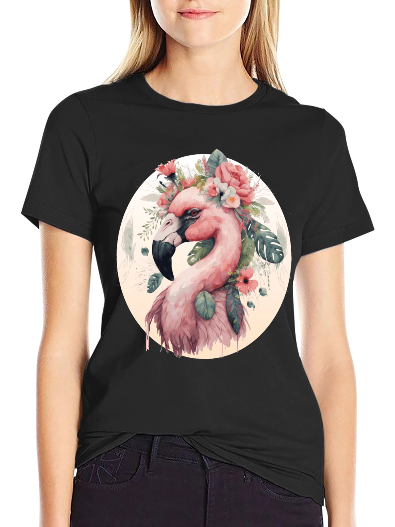 Floral Flamingo Graphic Tee