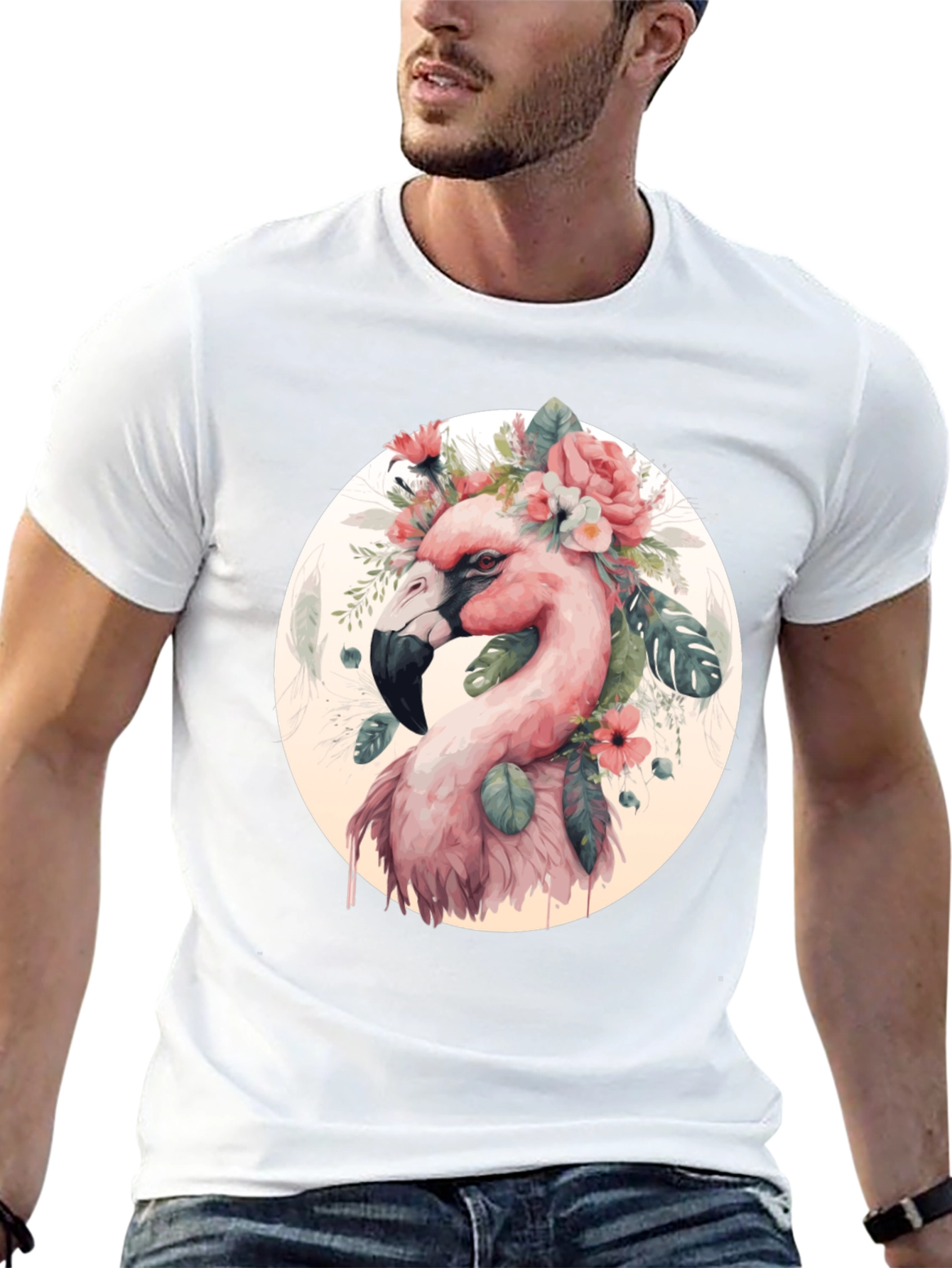 Floral Flamingo Graphic Tee