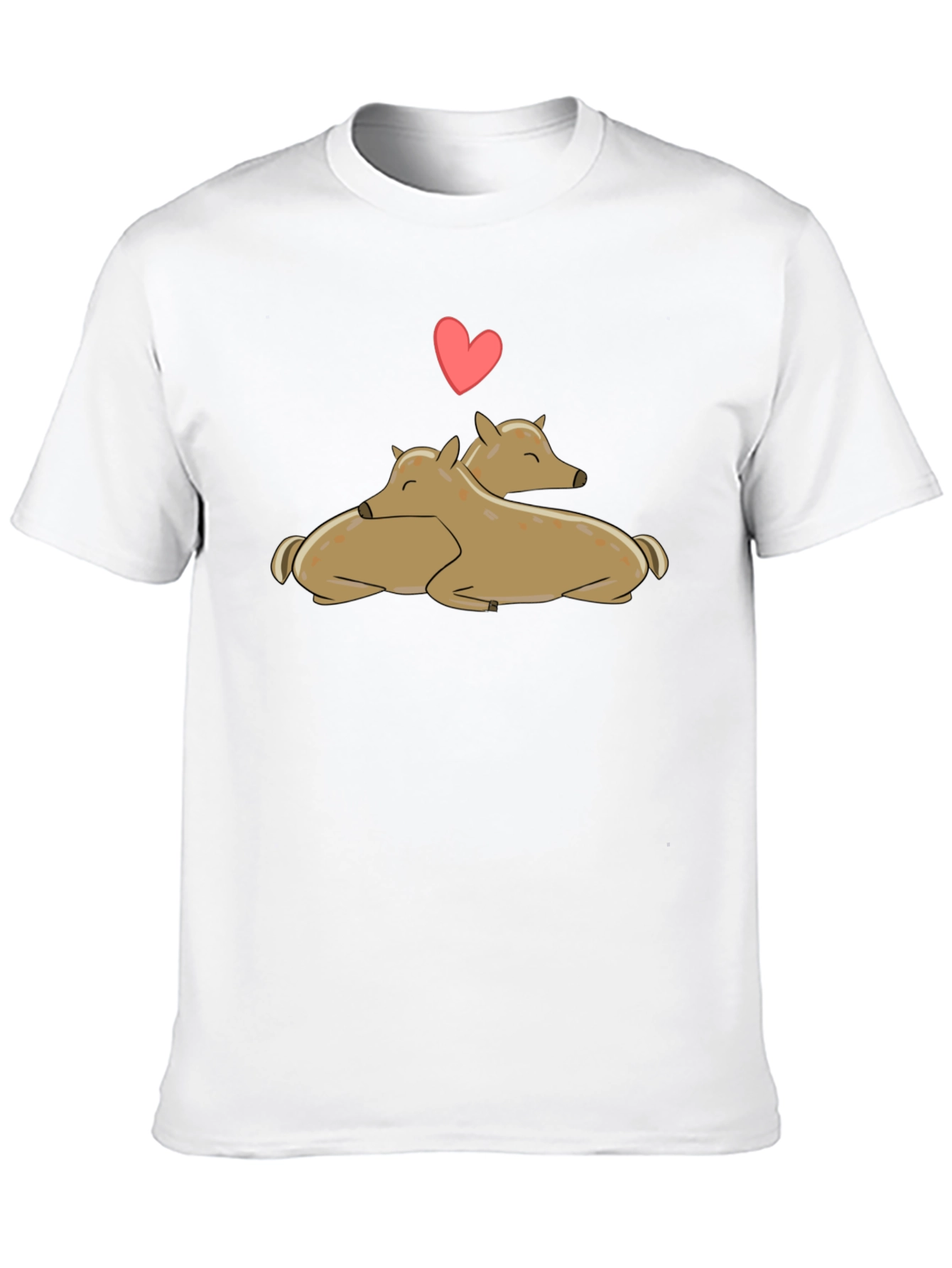 Cute Deer Love Black T-Shirt