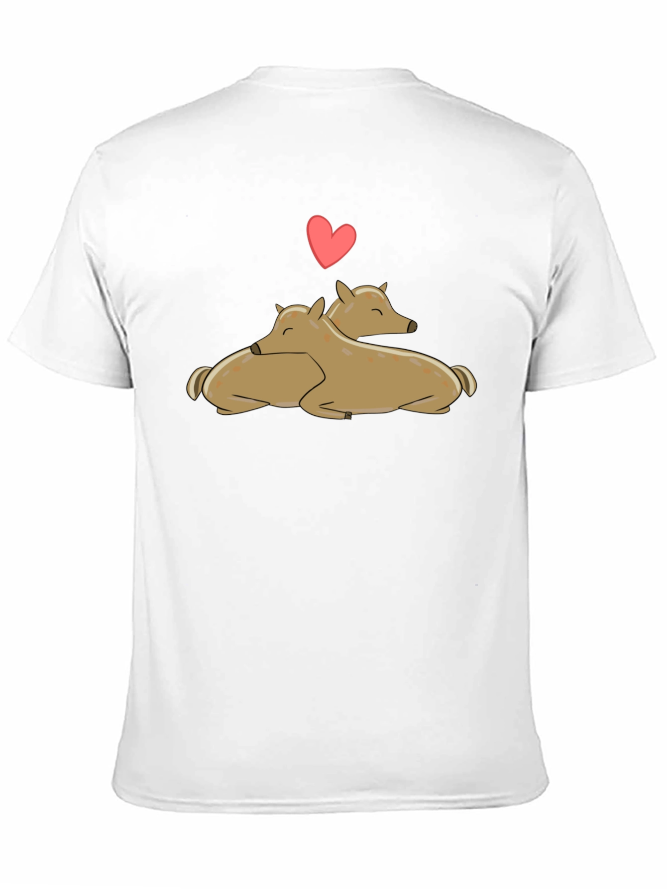 Cute Deer Love Black T-Shirt