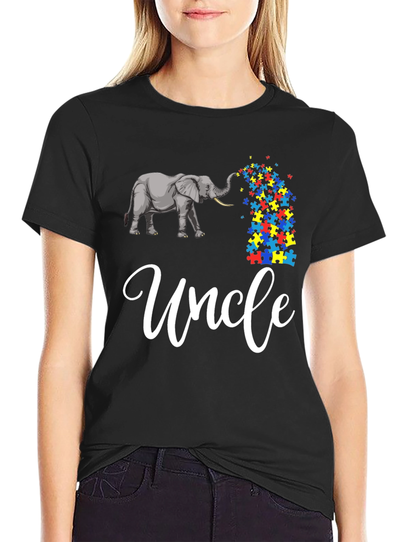 Autism Awareness Uncle Elephant T-Shirt