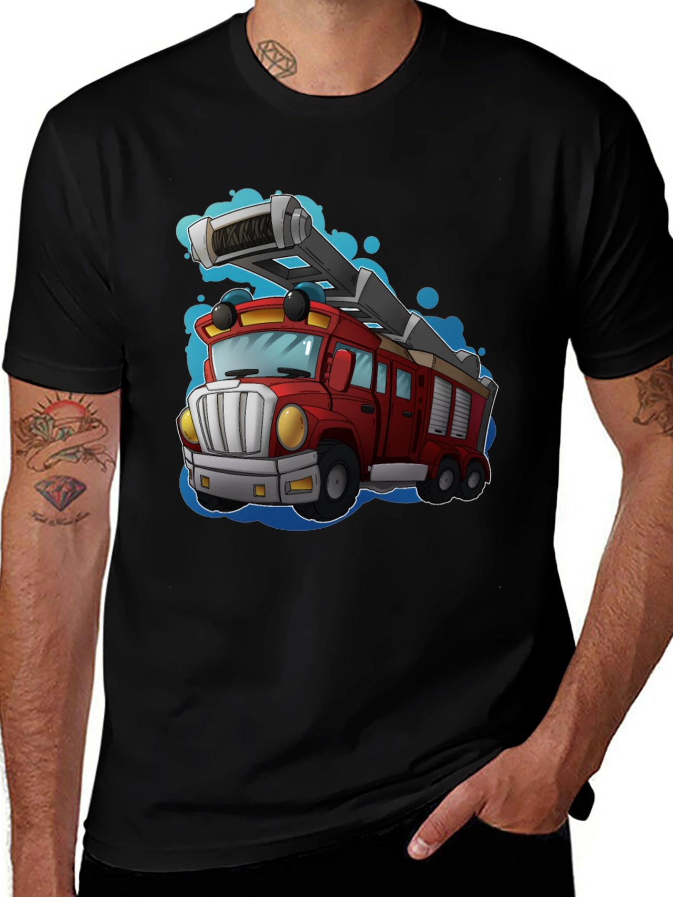 Cartoon Fire Truck T-Shirt
