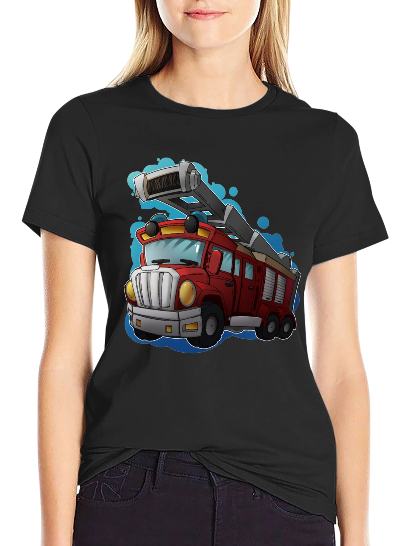 Cartoon Fire Truck T-Shirt