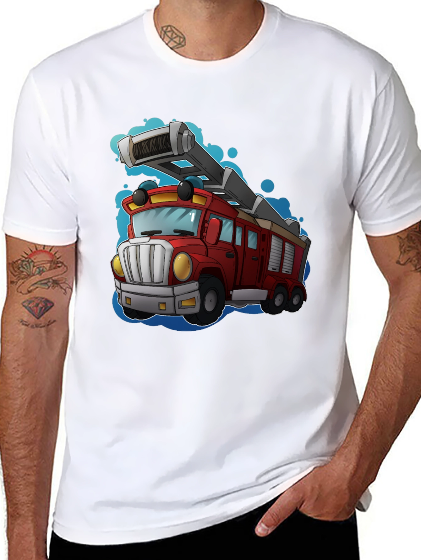 Cartoon Fire Truck T-Shirt