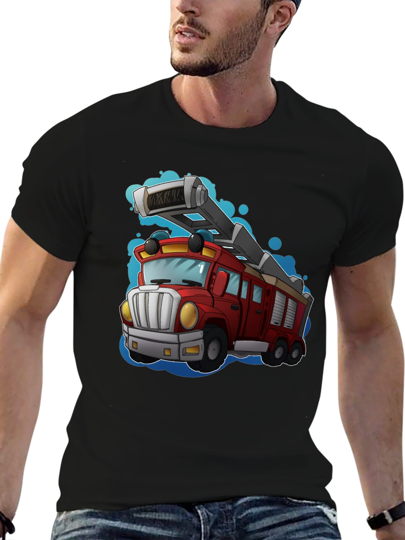 Cartoon Fire Truck T-Shirt