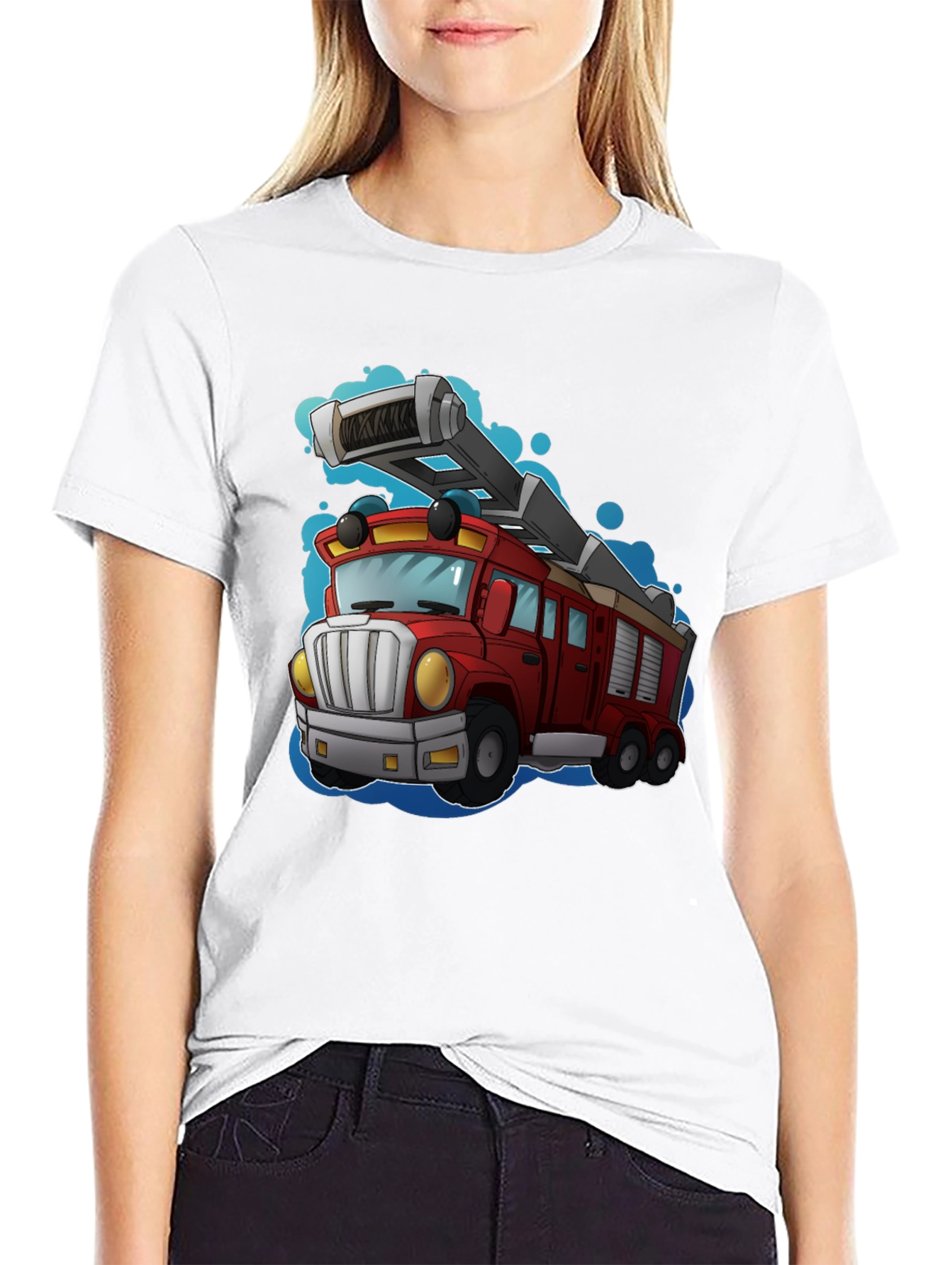 Cartoon Fire Truck T-Shirt