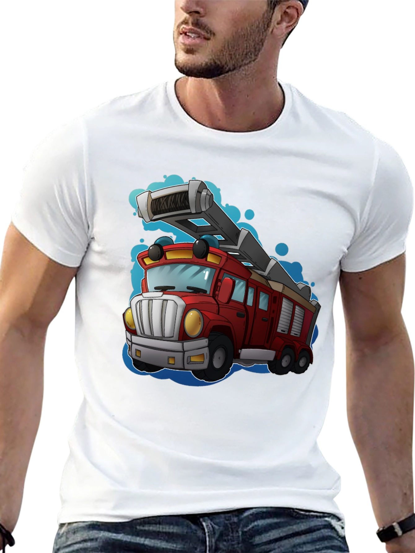 Cartoon Fire Truck T-Shirt