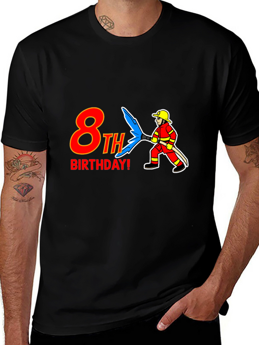 8th Birthday Firefighter T-Shirt