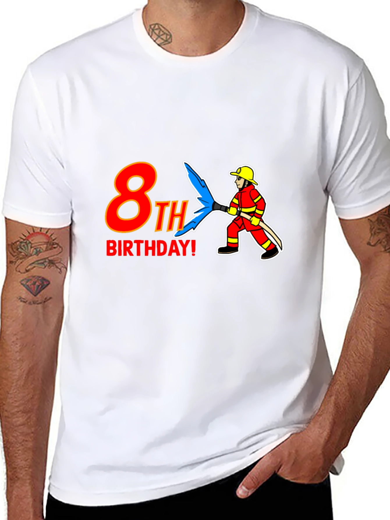 8th Birthday Firefighter T-Shirt