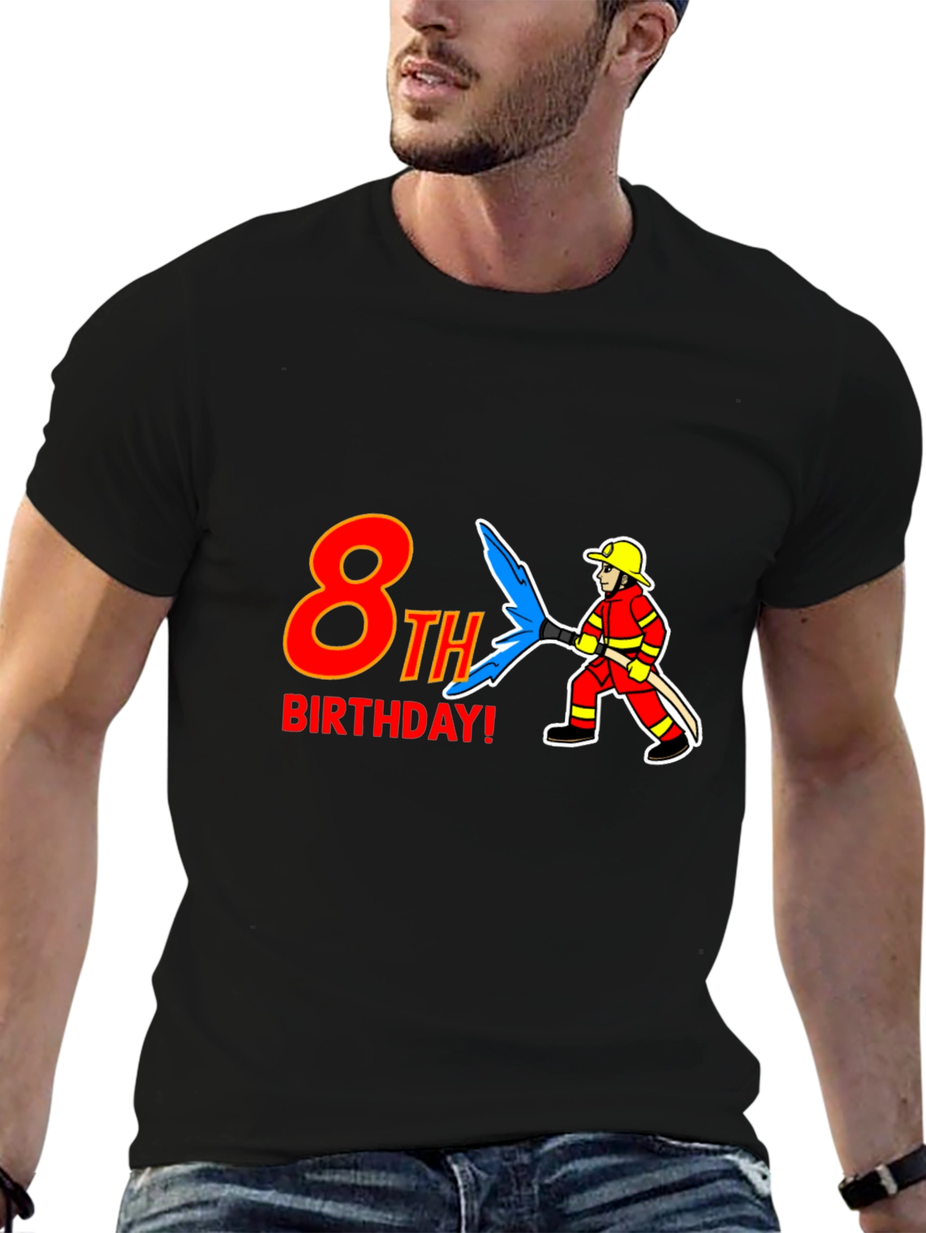 8th Birthday Firefighter T-Shirt