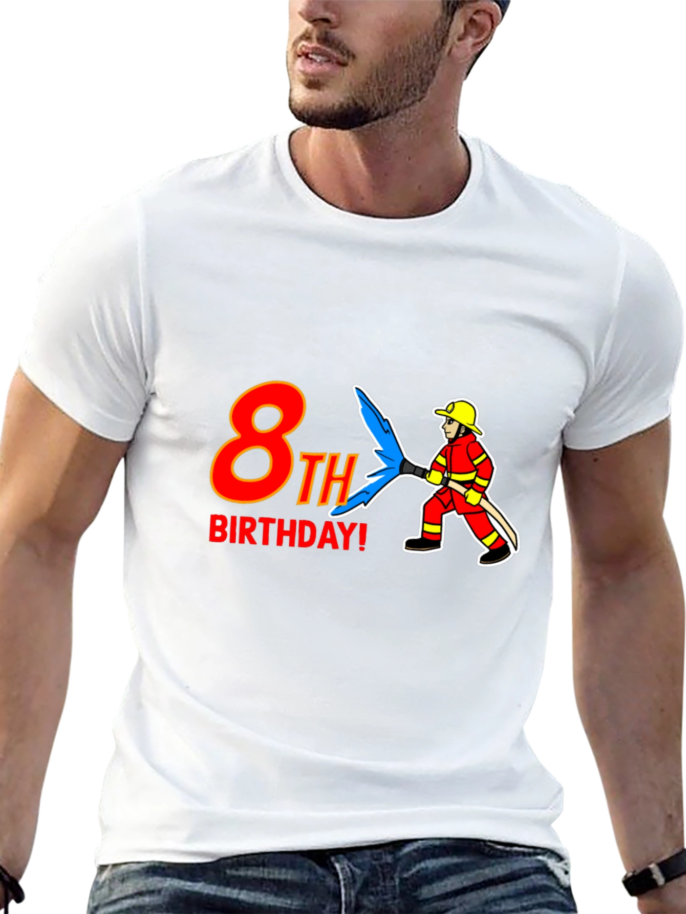 8th Birthday Firefighter T-Shirt