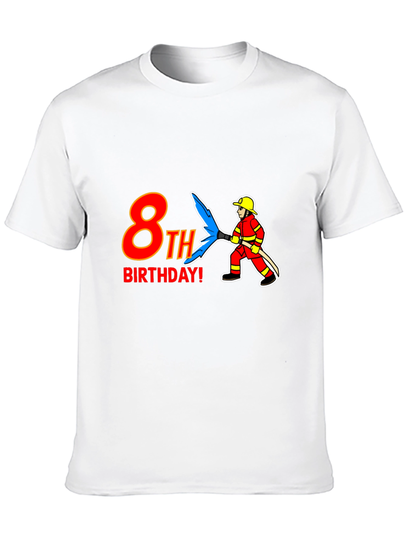 8th Birthday Firefighter T-Shirt
