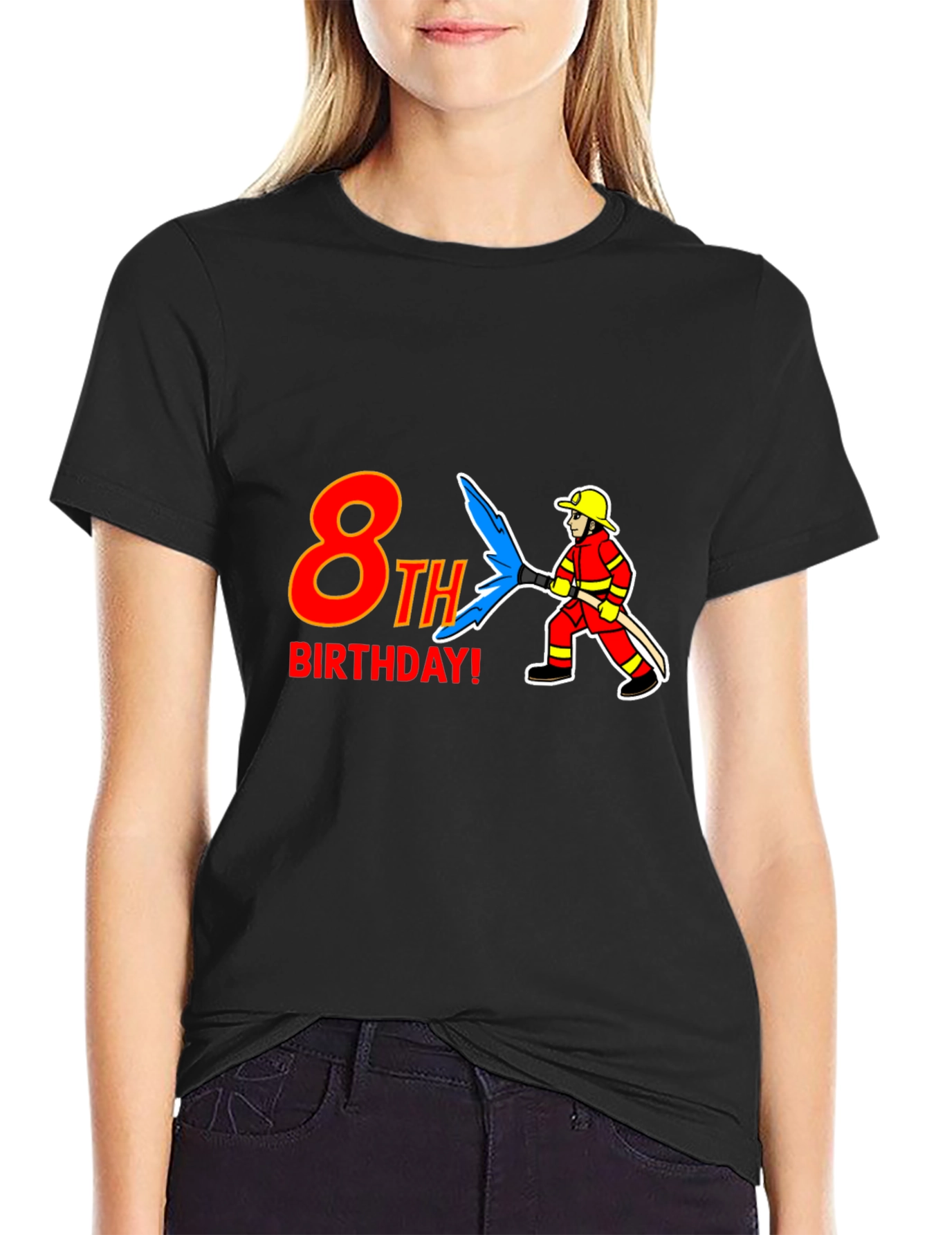 8th Birthday Firefighter T-Shirt