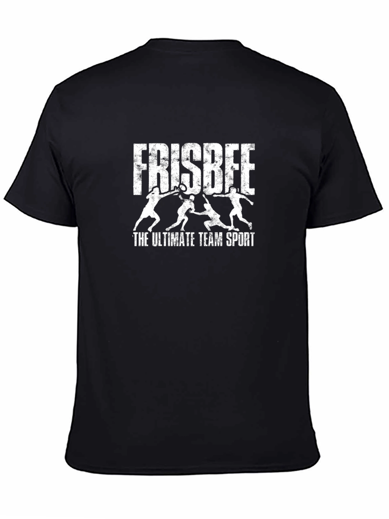 Frisbee Ultimate Team Sport Black T-Shirt