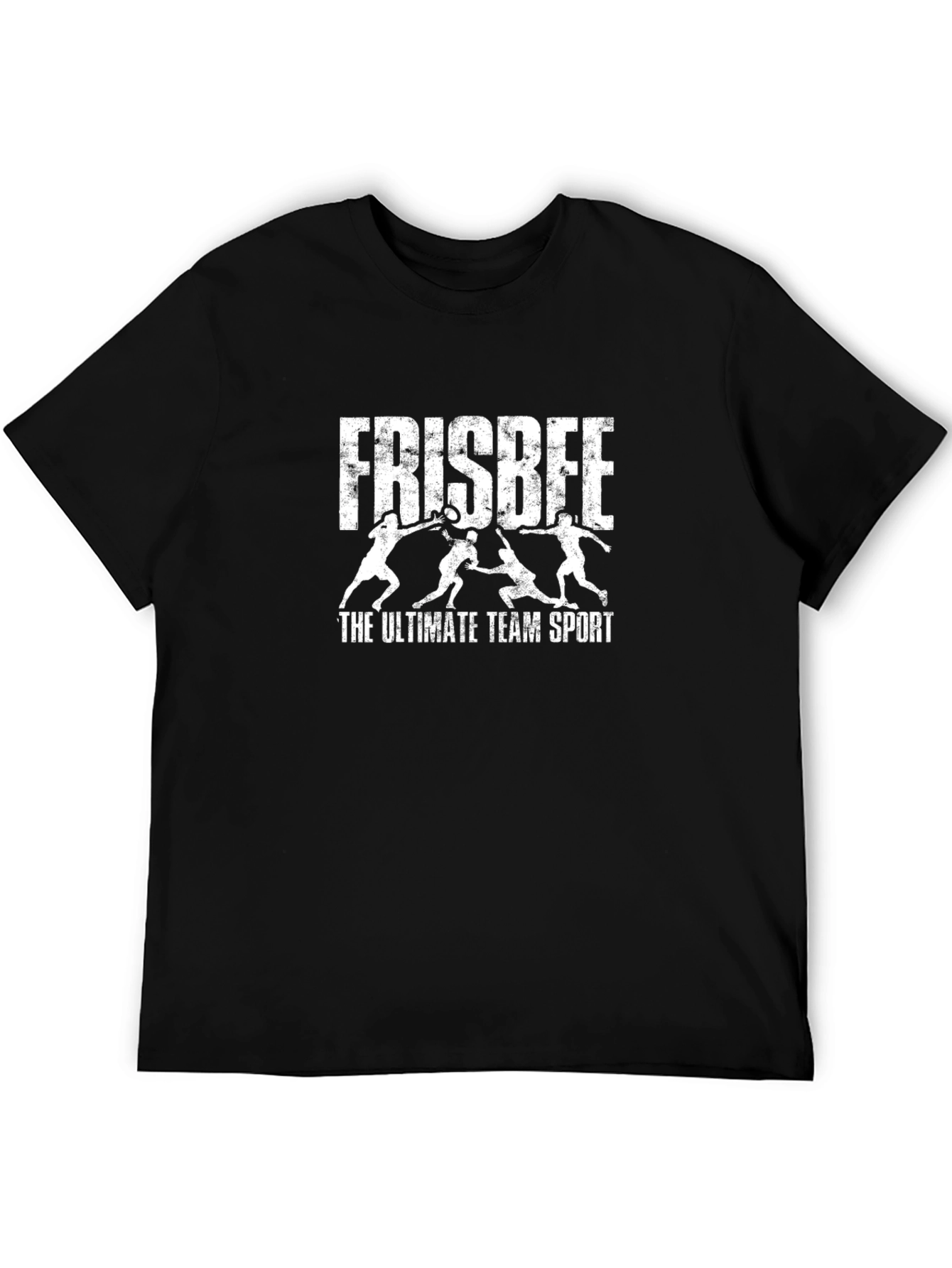 Frisbee Ultimate Team Sport Black T-Shirt