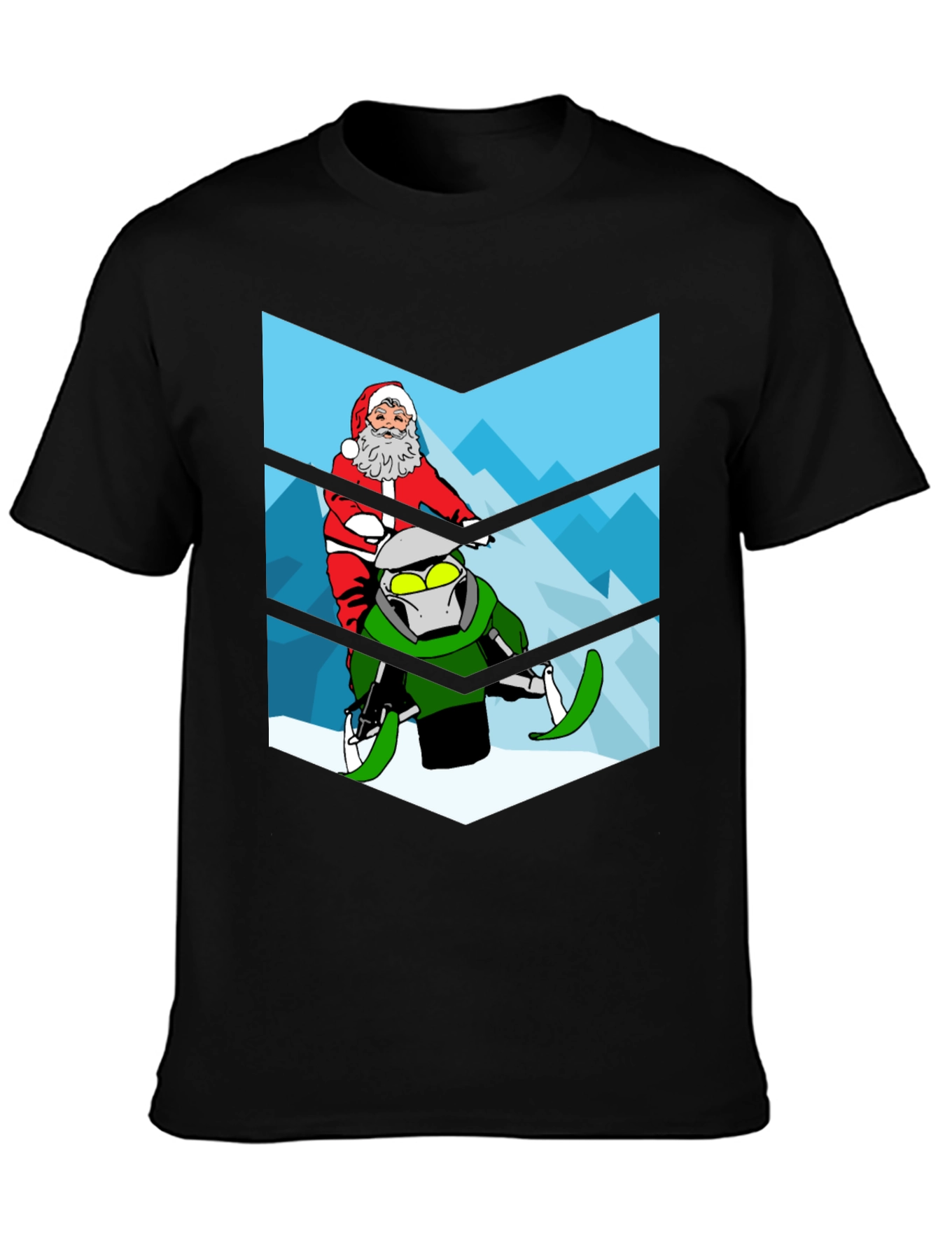 Santa on a Snowmobile Graphic Tee